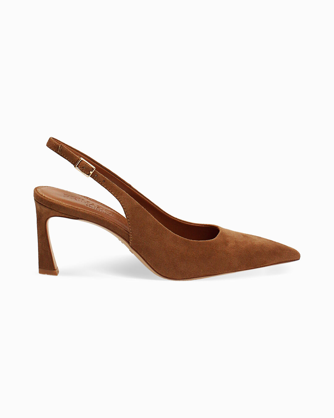 Décolleté slingback cognac tacco 7,5 cm