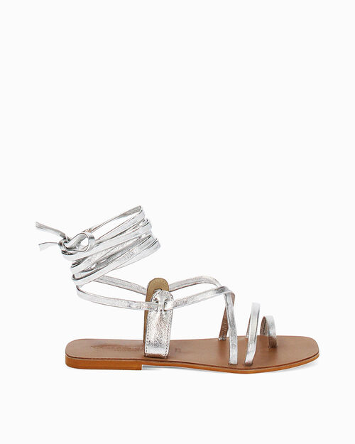 ZAPATOS FLAT PIEL ARGE, SILVER