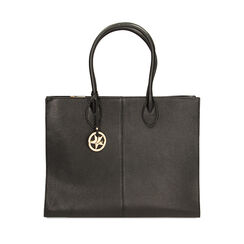 BORSA BORSA A SPALLA PELLE NERO, 22U309908PENEROUNI, 001a