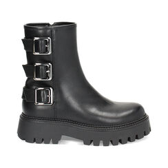 Biker neri con fibbie, Primadonna, 240628901EPNERO035, 001 preview