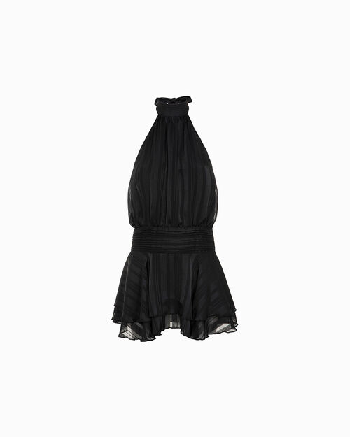 Robe noire avec d&eacute;tails &eacute;l&eacute;gants, BLACK