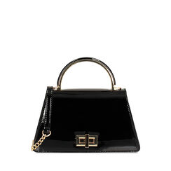 Mini bolsa de mujer negra en charol, Primadonna, 255126021VENEROUNI, 001a