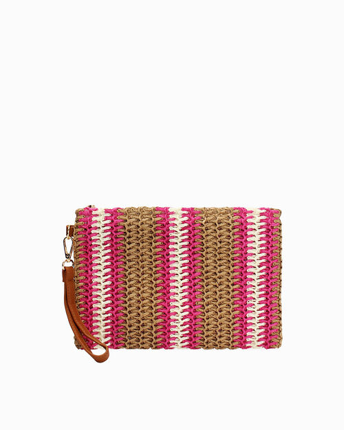 BAG POCHETTE SEA RAFIA FUCS, 