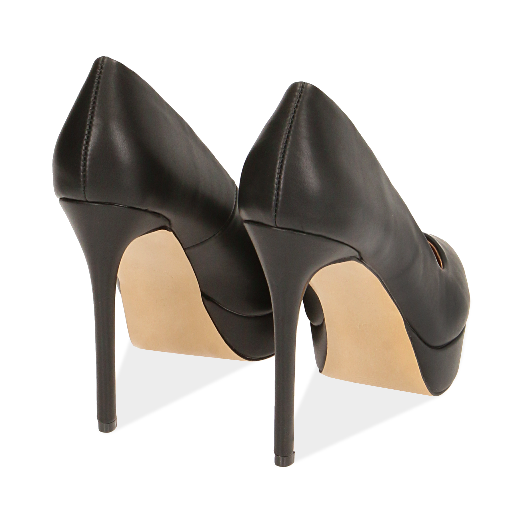 decollete nero con tacco e plateau SL2081 | Scarpe