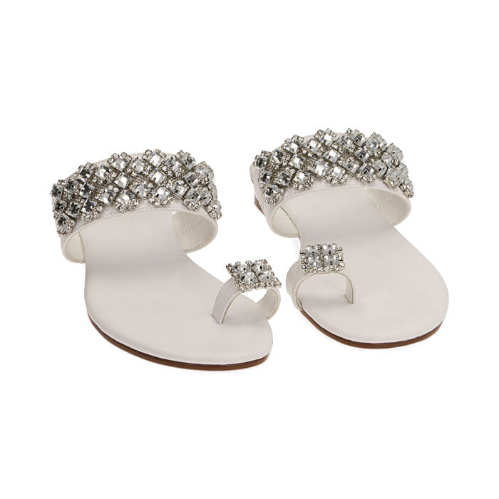 Sandali donna flat gioiello bianchi Primadonna Collection