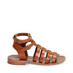 WOMEN SHOES FLAT COW LEATHER COGN, Primadonna, 23B814028VACOGN035, 001a