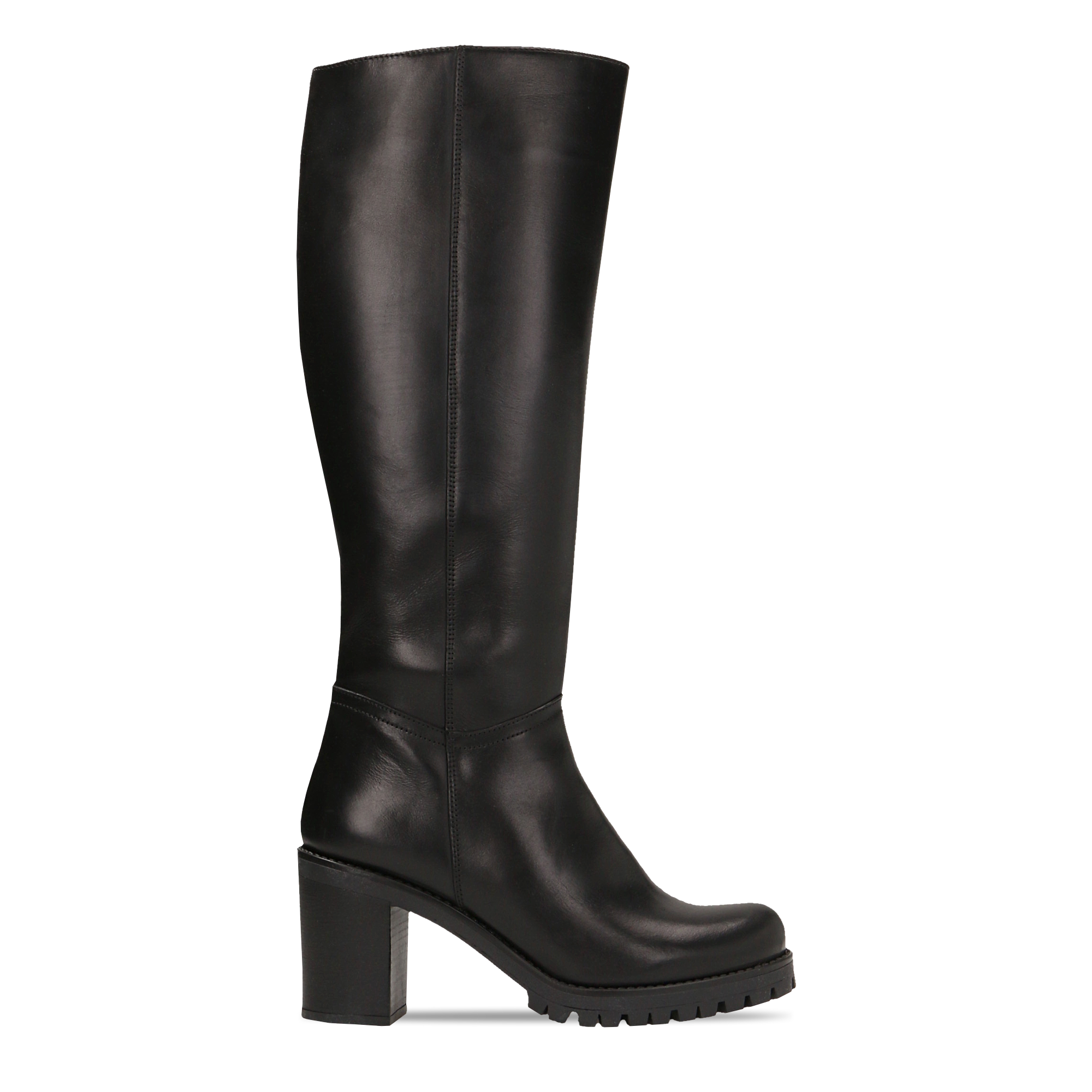 stivali neri in pelle