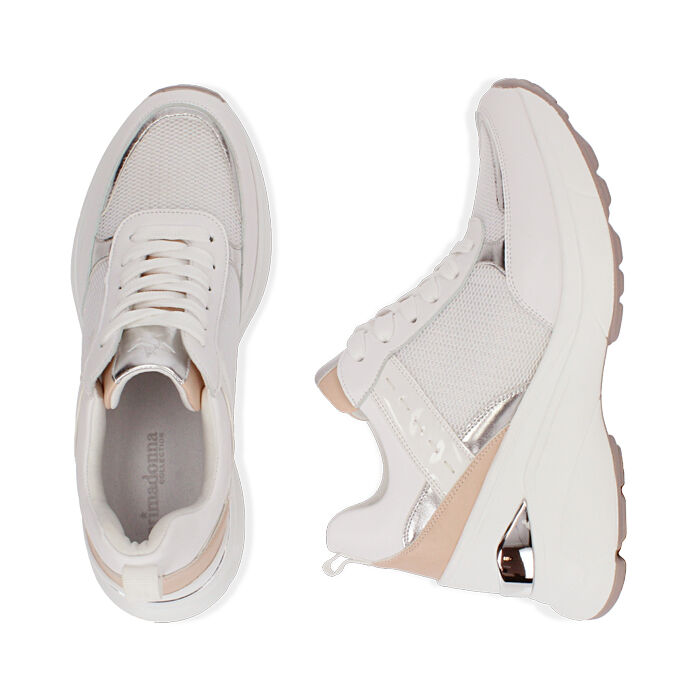 Sneakers bianche, zeppa 9 cm | Primadonna Collection