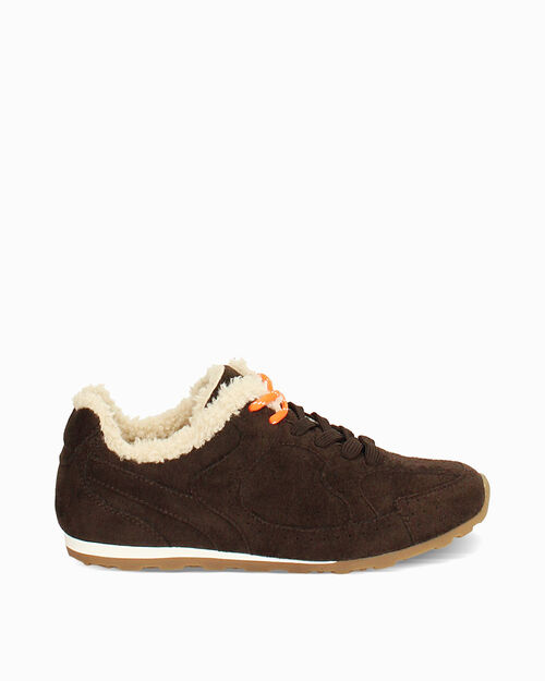 Sneakers testa di moro dettagli arancioni, DK BROWN