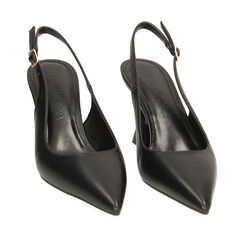 Décolleté slingback nere, tacco 8 cm, Ultime occasioni, 234934803EPNERO038, 002a