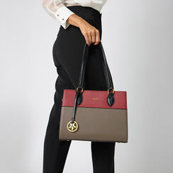 Borsa a spalla grigia bicolor, Primadonna, 265701343EPGRIGUNI, 002 preview