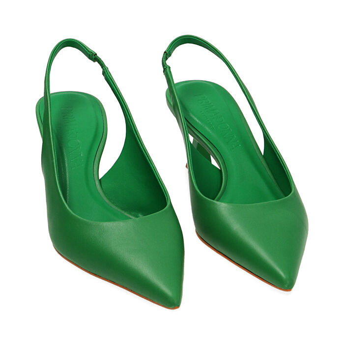 Décolleté donna slingback verdi, tacco cm Primadonna Collection