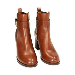 Stivaletti Chelsea cognac in pelle, tacco 6,3 cm, Primadonna, 22L920061PECOGN035, 002 preview