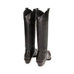 Bottes santiags noires en cuir à talon 5.5 cm, Primadonna, 21B814103PENERO035, 003 preview