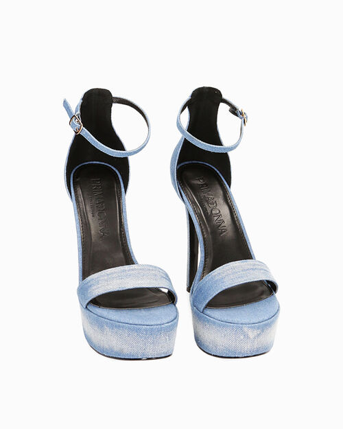 CHAUSSURES POUR FEMMES SANDALE TISSU JEA, JEANS