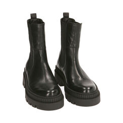 Bottines Chelsea plates en cuir noir, Primadonna, 207743801PENERO037, 002 preview