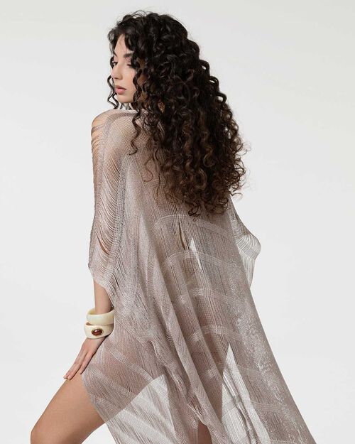 ROPA PONCHO TEJIDO TAUP, TAUPE