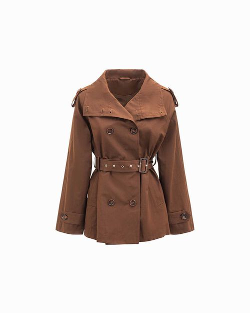 Trench testa di moro con cintura, DK BROWN