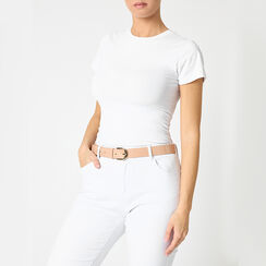 ACCESSORIES BELT SYNTHETIC PATENT NUDE, Primadonna, 25B413710VENUDEUNI, 002a