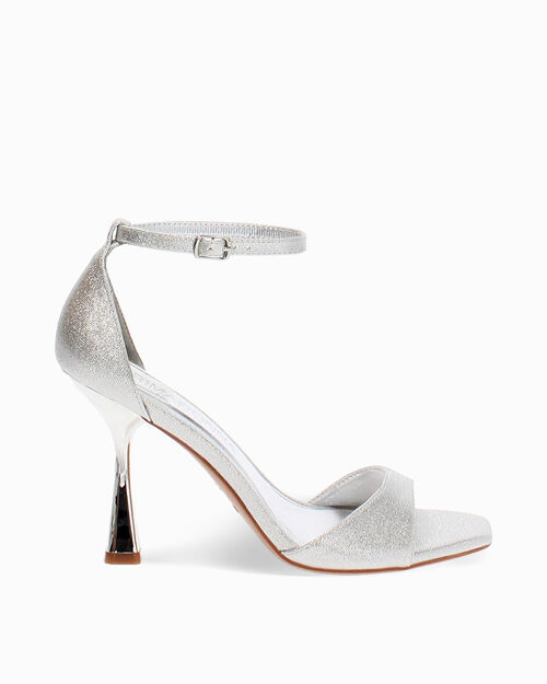 Sandali argento tacco 9,5 cm, SILVER