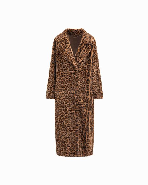 Giubbino in pelo sintetico leopard, LEOPARD