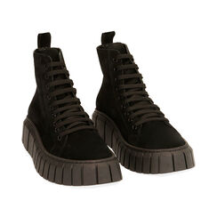 Sneakers nere in camoscio, platform 4 cm , Special Price, 18A504002CMNERO036, 002 preview