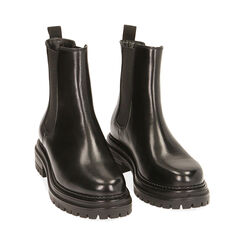 Chelsea boots neri in pelle, tacco 4 cm , Primadonna, 18L920011PENERO037, 002 preview