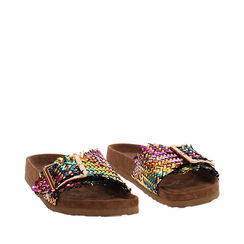 Ciabattina con fibbia da donna intrecciata multicolor, Primadonna, 257822025EIMULT036, 002a