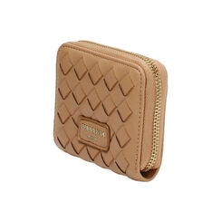 Portafoglio donna beige intrecciato piccolo, Primadonna, 255700506EIBEIGUNI, 002 preview