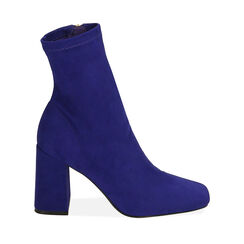 Ankle boots viola in microfibra, tacco 8,5 cm, Primadonna, 204910801MFVIOL036, 001a