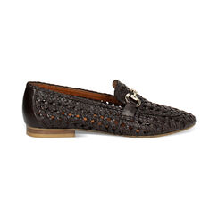 Mocassino testa di moro in pelle intrecciata, Primadonna, 251427020PIMORO036, 001 preview