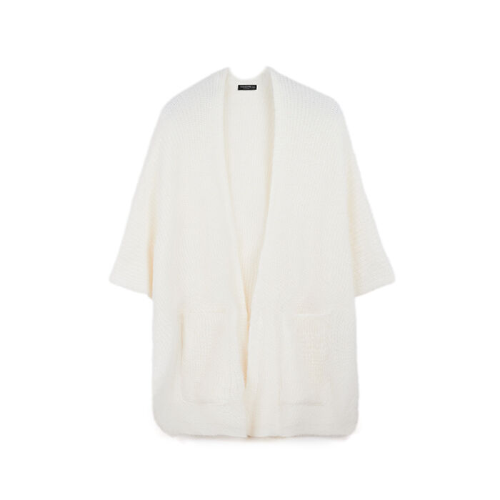 Poncho en tissu crème avec des détails élégants, Primadonna, 26B483101TSPANNUNI