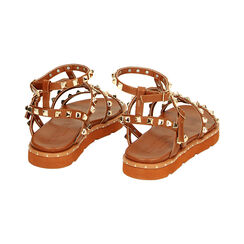 Sandali bassi marroni con borchie, Ultime occasioni, 234959301EPMARR035, 003 preview