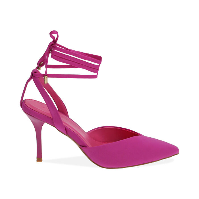 Slingback donna fucsia in lycra, tacco 8,5 cm | Primadonna Collection