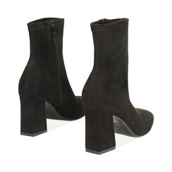 Tronchetti neri in microfibra con tacco largo, alto 7,5 cm, Primadonna, 264943701MFNERO035, 005 preview