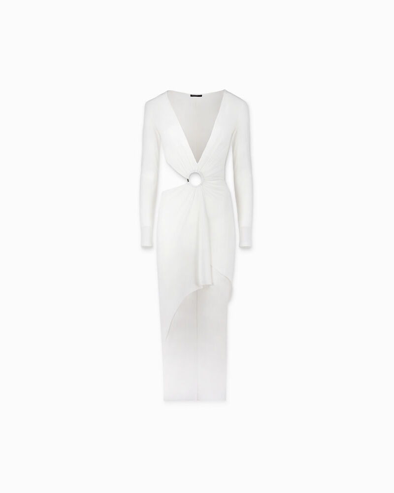 Vestito donna bianco in tessuto image number null