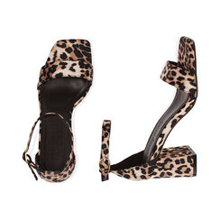 Sandali leopard in raso, tacco 7 cm , Primadonna, 194946335RSLEOP037, 003 preview