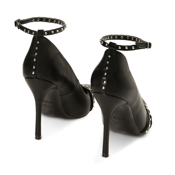Decollete donna nere micro borchie tacco 10 5 cm Primadonna Collection