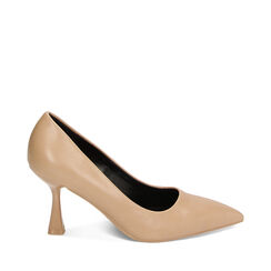 Décolleté beige, tacco 8 cm, 224934802EPBEIG036, 001a