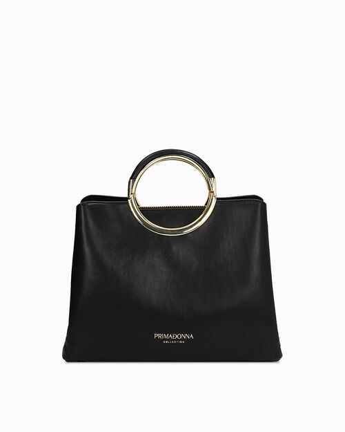 Borsa a mano nera con tracolla removibile