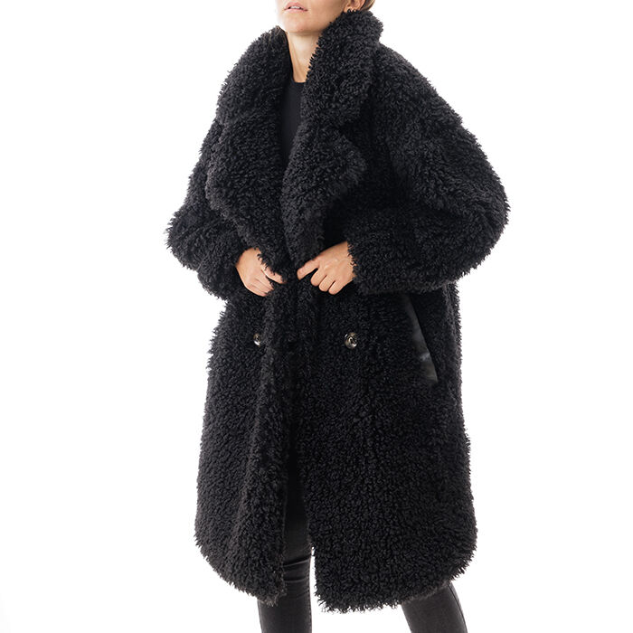 Maxi coat nero, Primadonna, 20B400014FUNEROUNI
