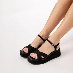 Compens&eacute;es noires talon 5,8 cm, Primadonna, 274958527MFNERO035, 002a