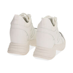 Sneakers bianche, zeppa 4 cm , Special Price, 182815552EPBIAN037, 004 preview