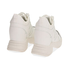 Sneakers bianche, zeppa 4 cm , Special Price, 182815552EPBIAN037, 004 preview