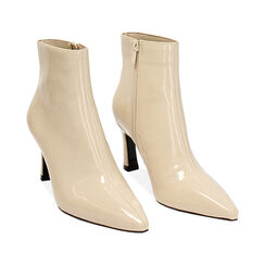 Tronchetto panna in vernice, tacco 7,5 cm, Primadonna, 244943603NPPANN036, 002 preview