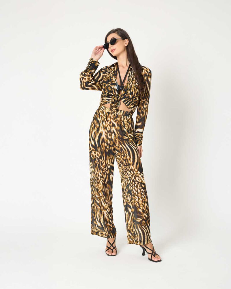 Camisa mujer negro-dorado en tejido image number null