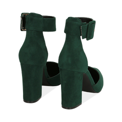 D&eacute;collet&eacute; verdi in microfibra, tacco 9,50 cm , Scarpe, 144895575MFVERD036, 004 preview