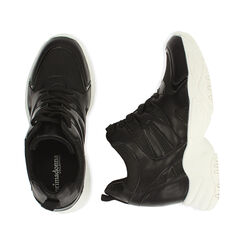 Zapatillas negras, cuña 4 cm, REBAJAS, 182815552EPNERO035, 003 preview