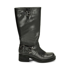 Biker negros con caña alta  con punta cuadrada, tacòn 4 cm, Primadonna, 229305801EPNERO035, 001a