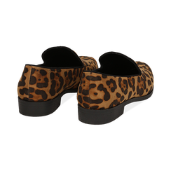 Mocassini a punta leopard in microfibra, Scarpe, 142773820MFLEOP036, 004 preview